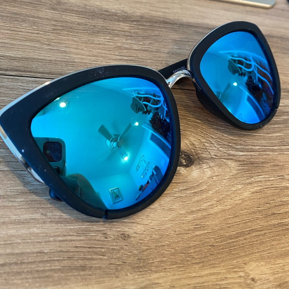 Quay blue lens cat eye sunglasses, “my girl”